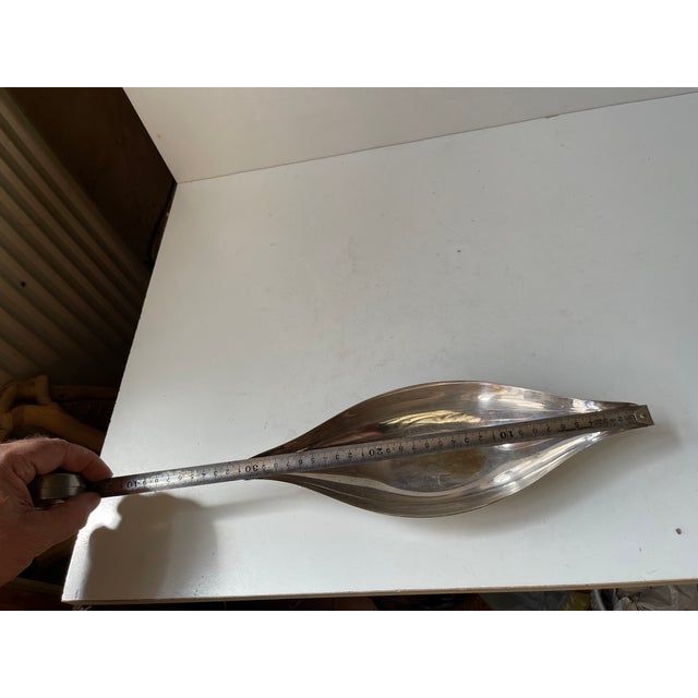 Metal Modernist Silver-Plated Oblong Dish by Günter Kupetz from WMF, 1950s For Sale - Image 7 of 9