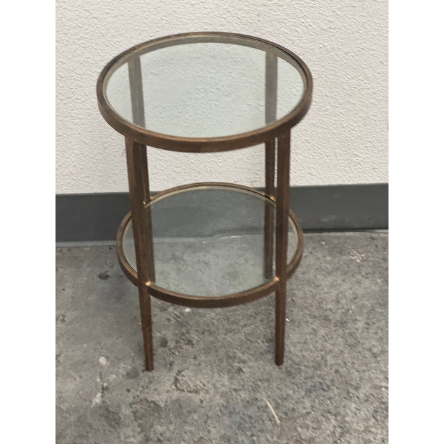 Gump's Larson Antiqued-Bronze Iron Frame Side Table For Sale - Image 10 of 12