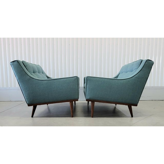 Stunning petite set of lounge chairs designed by Milo Baughman for James Inc. Circa 1950's. This set is unmarked, but was...