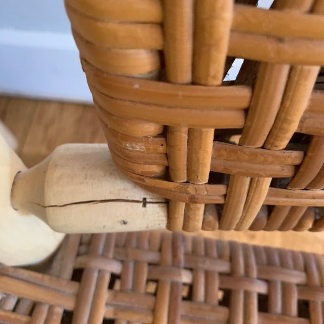 Late 20th Century Log Wood Chairs Rattan Seat and Backing For Sale - Image 10 of 12