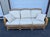 Henry Link Vintage Henry Link Wicker Rattan Sofa – Scalloped Braided 3-Seater Couch White For Sale - Image 4 of 10