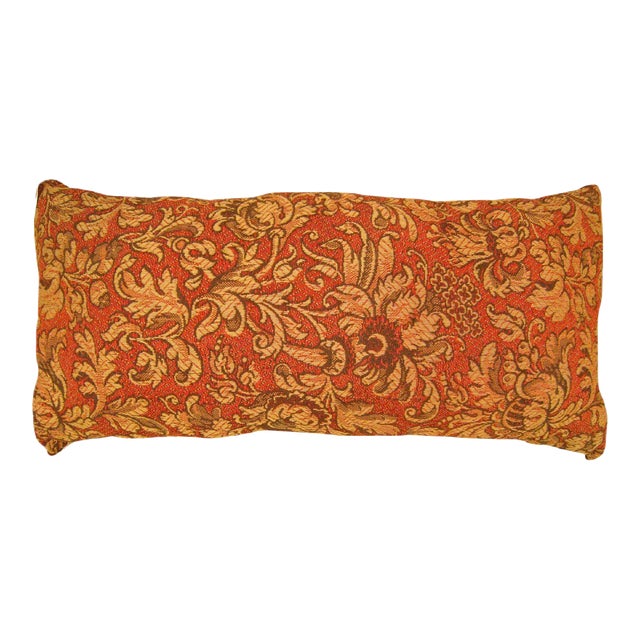1910 Decorative Antique Jacquard Tapestry Pillow with Floral Elements Allover For Sale