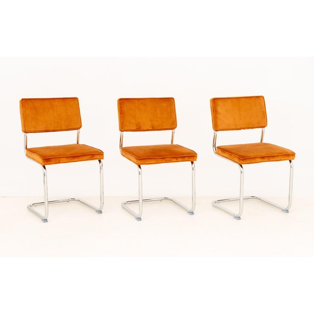 Mid-Century Modern Knoll Style Velvet Upholstered Chairs, 6 For Sale - Image 3 of 11
