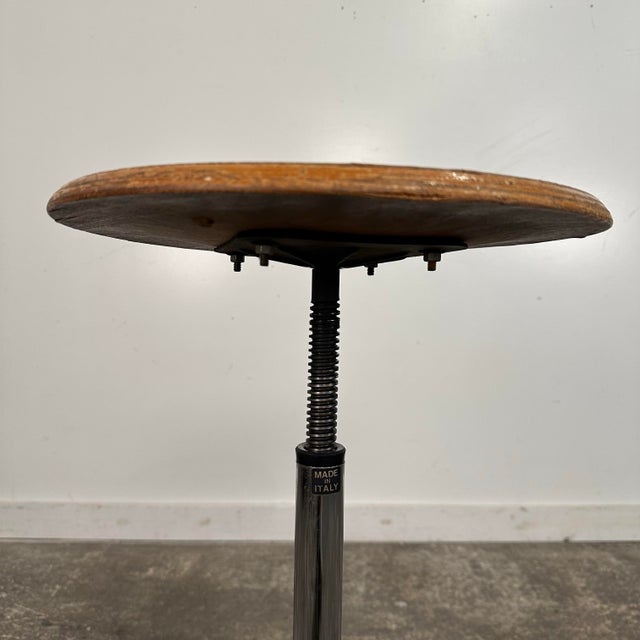 Mid Century Modern Workshop Task Stool Made in Italy For Sale - Image 4 of 12