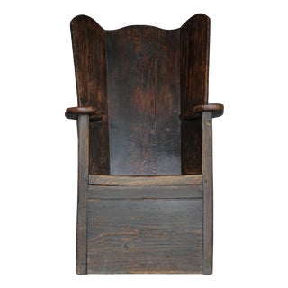 Antique Georgian Welsh Pine Lambing Chair, 1820s For Sale
