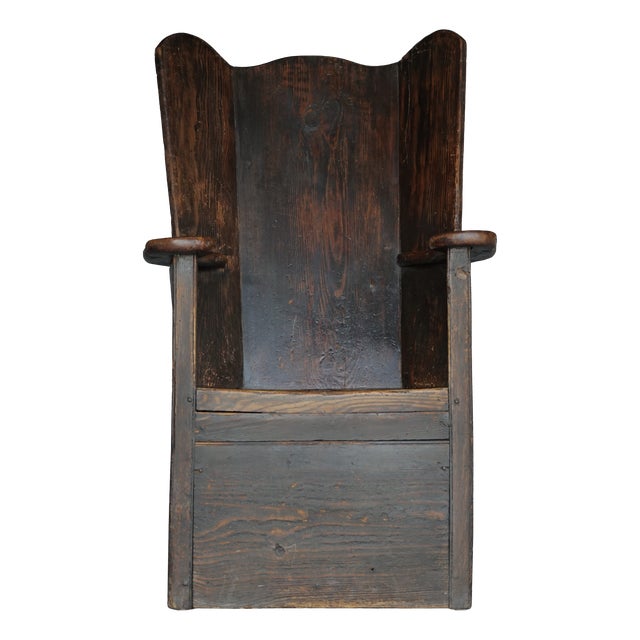 Antique Georgian Welsh Pine Lambing Chair, 1820s For Sale