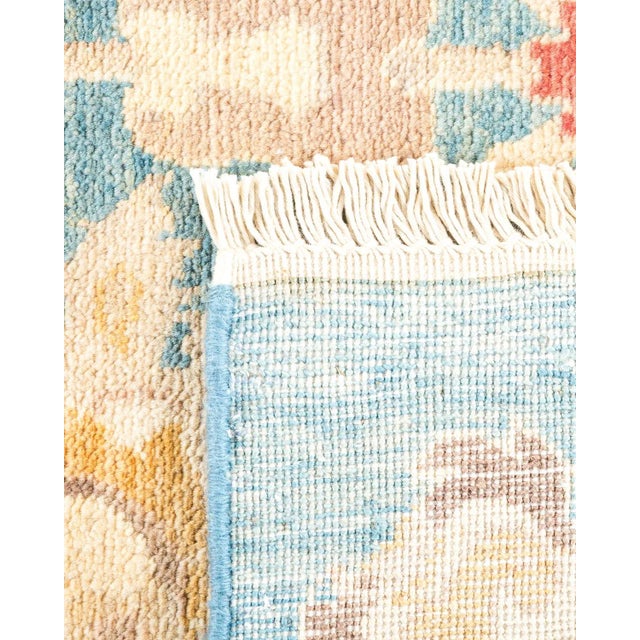 1990s Vintage Traditional Hand Knotted Wool Area Rug, Blue - 5'10" X 9'9" For Sale - Image 5 of 9