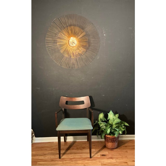 Vintage Brutalist Sunburst Wall Clock Brass and Copper Mid Century Modern, C. 60s 70s For Sale - Image 12 of 12