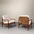 Set of Teak Armchairs with Rattan Backrests & Bouclé Covers by Carl Straub / Goldfeder, Germany 1960s, in Restored...