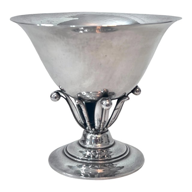 Georg Jensen Style Danish Sterling Siver Bowl 17 B Designed by Johan Rohde For Sale