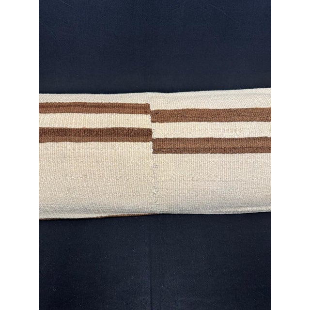 Contemporary Turkish Hemp Pillow Cushion Natural Beige Brown Cushion Cover 14"x45" For Sale - Image 3 of 4