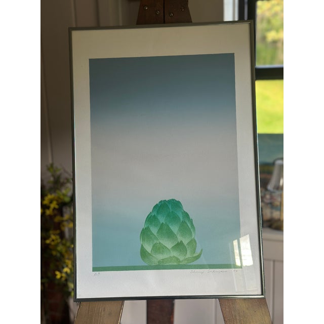 Mid-Century Modern 1984 Shunji Sakuyama Signed Artichoke Lithograph – Rare Artist's Proof (Framed) For Sale - Image 3 of 8
