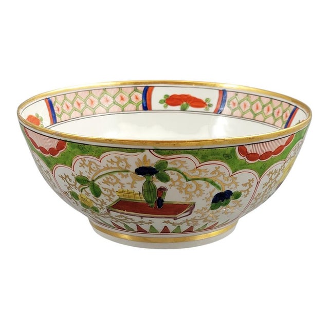 Hollywood Regency Antique Worcester Porcelain Bowl with Dragon in Compartments Decor, 1815 For Sale - Image 3 of 14