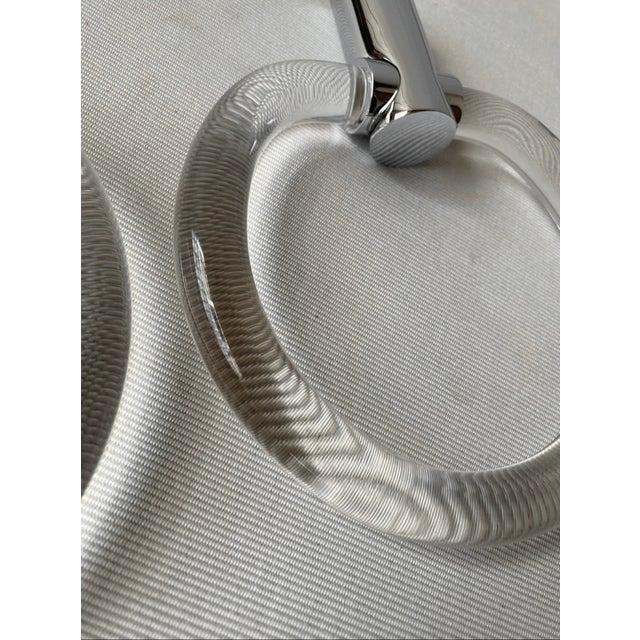 Hollywood Regency Vintage Lucite Set Bathroom Towel Bar & Toilet Paper Holder For Sale - Image 3 of 4