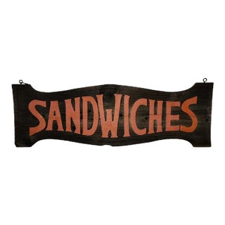 Hand Carved Sandwich Sign For Sale