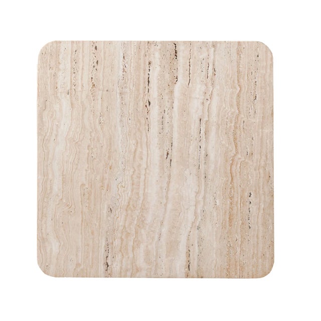 Matthew Izzo Home Trenton Mango Wood & Travertine Coffee Table For Sale - Image 4 of 5