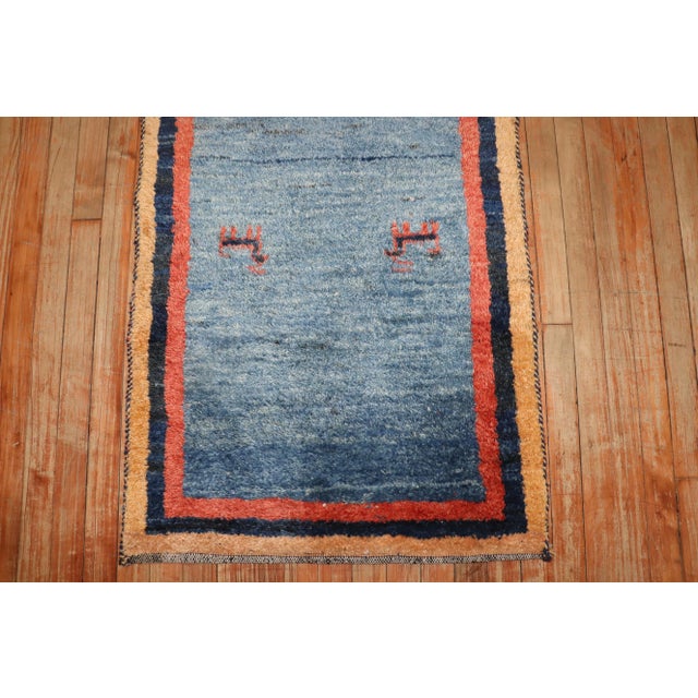 Blue Late 20th Century Blue Persian Gabbeh, 2'5'' X 4'8'' For Sale - Image 8 of 10