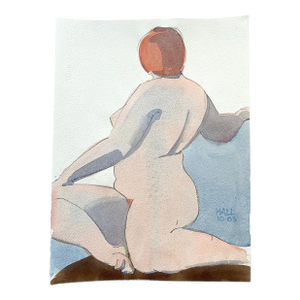 Original Watercolor Painting of a Female Nude by Jon Hall 2003