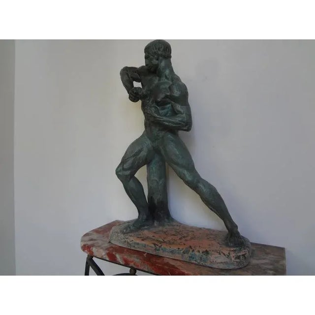 Alexandre Kelety Period French Art Deco Terracotta Sculpture, Signed Bargas For Sale - Image 4 of 9
