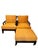 Bernhardt Bernhardt Pair of Lounge Chairs and Ottoman, Dark Wood Frames, Orange Cushions For Sale - Image 4 of 6