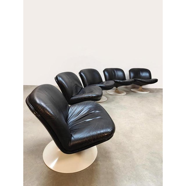 Vintage Model 504 Swivel Lounge Chairs by Geoffrey Harcourt for Artifort, 1960s, Set of 5 For Sale - Image 3 of 8