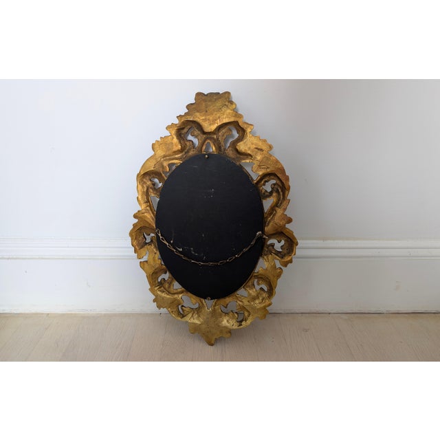 Metal Early 20th Century French Gilt Bronze Rococo Oval Wall Mirror For Sale - Image 7 of 7