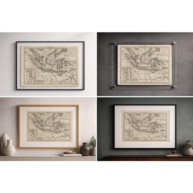 East Indies & Moluccas – Antique Map of Indonesia, Bonne c1780 : This detailed map depicts the East Indies, including...