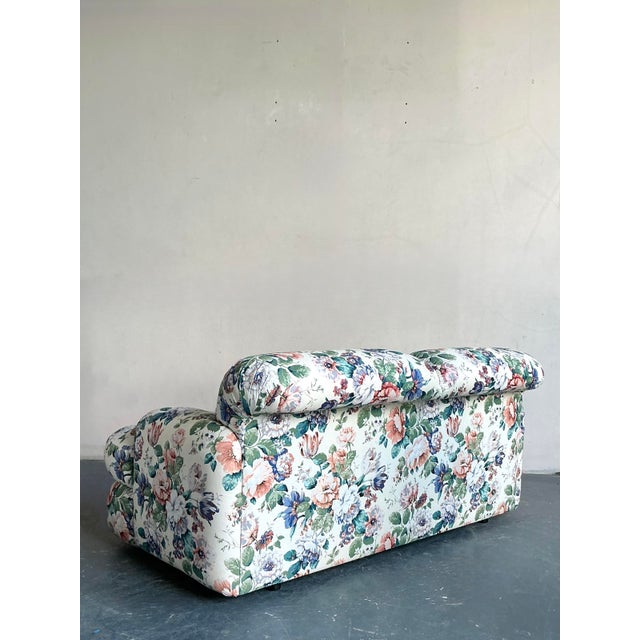 Vintage Regency Judith Norman Printed Floral Loveseat For Sale - Image 9 of 12