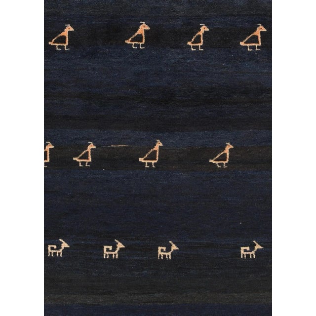 Tribal Vintage Tribal Gabbeh Rug 4'11'' x 8'1'' For Sale - Image 3 of 3