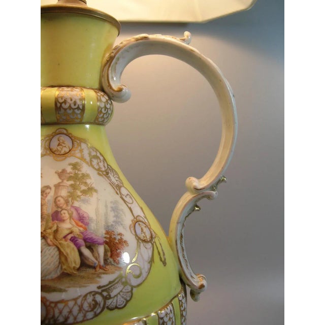 18th Century Meissen Porcelain Pitcher Mounted as Lamp For Sale - Image 9 of 13