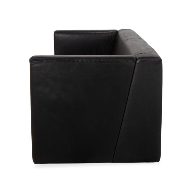 Visavis Leather Three-Seater Black Sofa by Brühl For Sale - Image 12 of 13