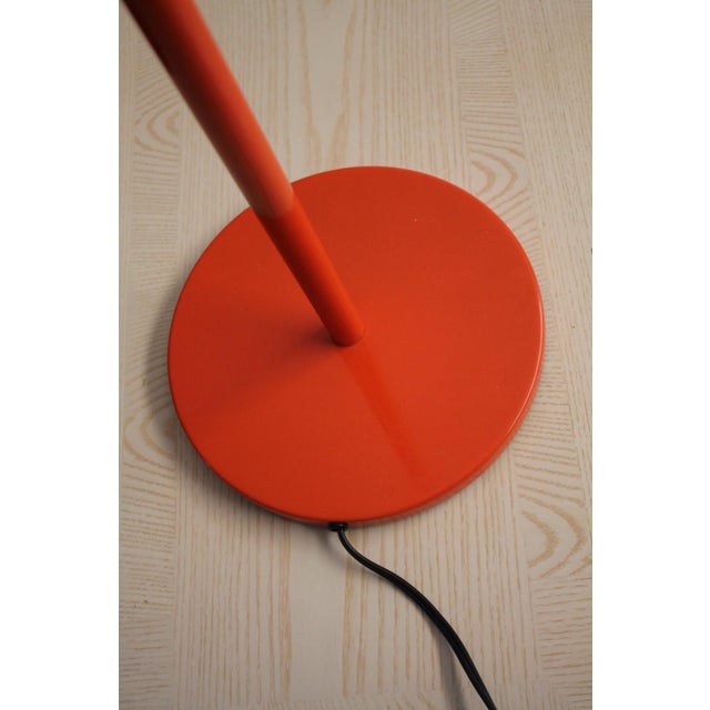 Sonneman Articulating Saucer Pharmacy Swing Arm Floor Lamp in Orange, Unmarked For Sale In Phoenix - Image 6 of 9