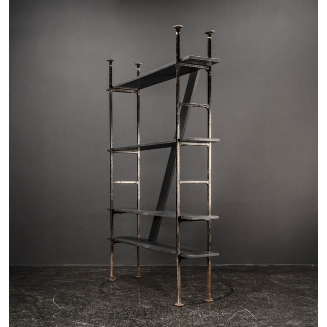 1920s Architects Metal and Wood Shelf, 1920s For Sale - Image 5 of 18