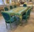 French Rococo Style Green and Gold Dining Table and Chairs - Set of 9 For Sale In Miami - Image 6 of 6