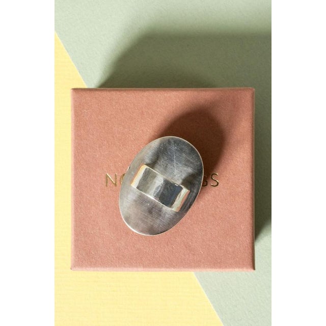 Metal Modernist Silver and Granite Ring by Anders Högberg, 1973 For Sale - Image 7 of 9