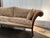 Textile Upholstered Sofa With Carved Wood Frame and Scrolled Arms For Sale - Image 7 of 12
