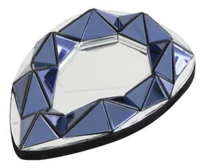 Blue Teardrop Shaped Relief Mirror by Olivier De Schrijver