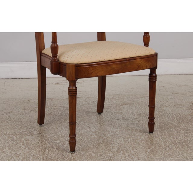 Wood Set of 6 Stickley Cherry Cane Back Dining Chairs For Sale - Image 7 of 18