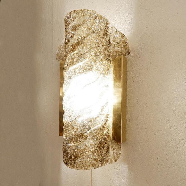 Dark Toned Murano Glass Wall Sconces from Kaiser, Germany, 1970s, Set of 2 For Sale - Image 5 of 14