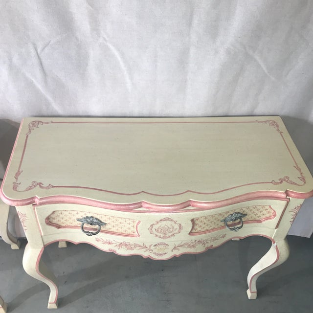 1950s Shabby Chic La Barge Hand Painted Consoles - a Pair For Sale - Image 6 of 13