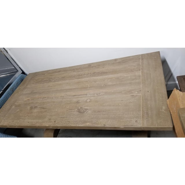 Rustic Restoration Hardware Salvaged Wood Trestle Rectangular Extension Dining Table Chairish