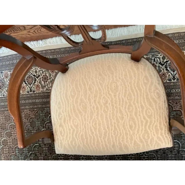 Wood Northern Furniture Co. Vintage Mahogany Double Pedestal Dining Table With 6 Shield-Back Chairs & 4 Leaves For Sale - Image 7 of 12