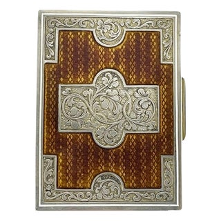 Viennese Silver Enamel Guilloche Box, 1922 For Sale