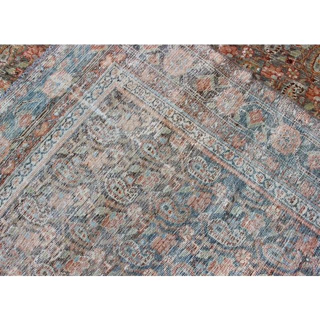 Early 20th Century Antique Persian Malayer Rug With Allover Paisley Motifs in Warm Colorful Tones For Sale - Image 5 of 13
