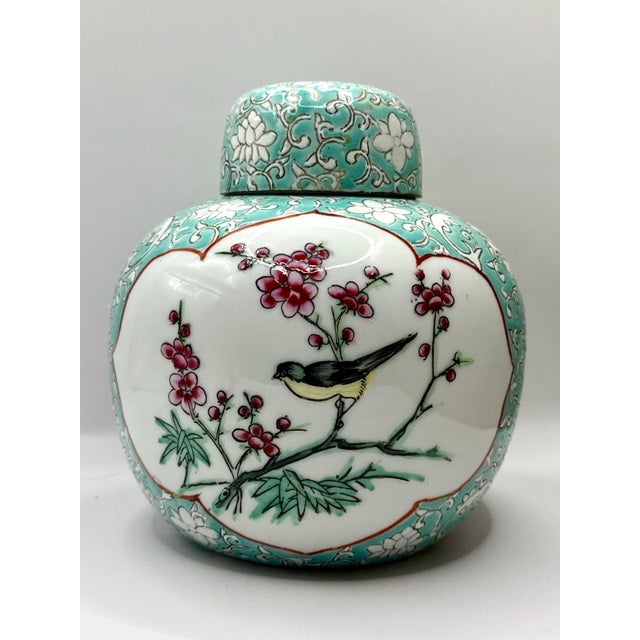 Famille Rose Porcelain Lidded Jar / Urn For Sale - Image 4 of 7