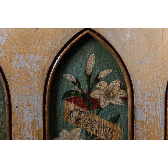 19th Century English Decorative Painted Chapel Cupboard For Sale - Image 9 of 12