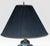 Vintage Hollywood Regency Ombre Ceramic Ginger Jar Table Lamp With Navy Pleated Shade This striking vintage Hollywood...