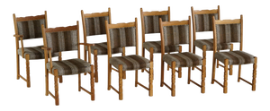 Mid-Century Modern Danish Dining Chairs in Oak and Wool, 1960s, Set of 8