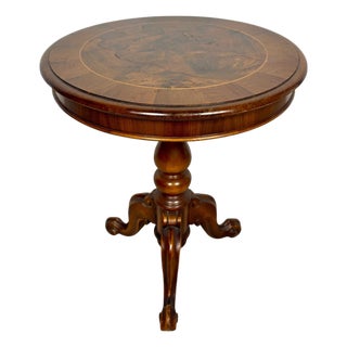 Round Occasional Table With Inlaid Top, 1930s For Sale