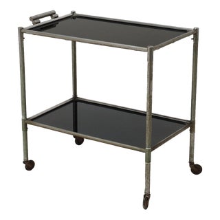Vintage Service Trolley in Aluminium and Glass, Italy, 1960s For Sale